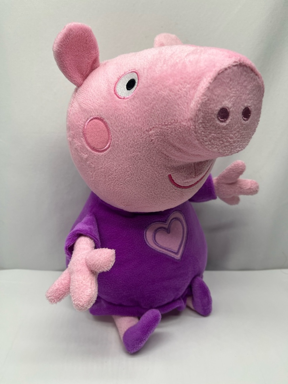 Pink Peppa Pig in Purple Dress with Heart